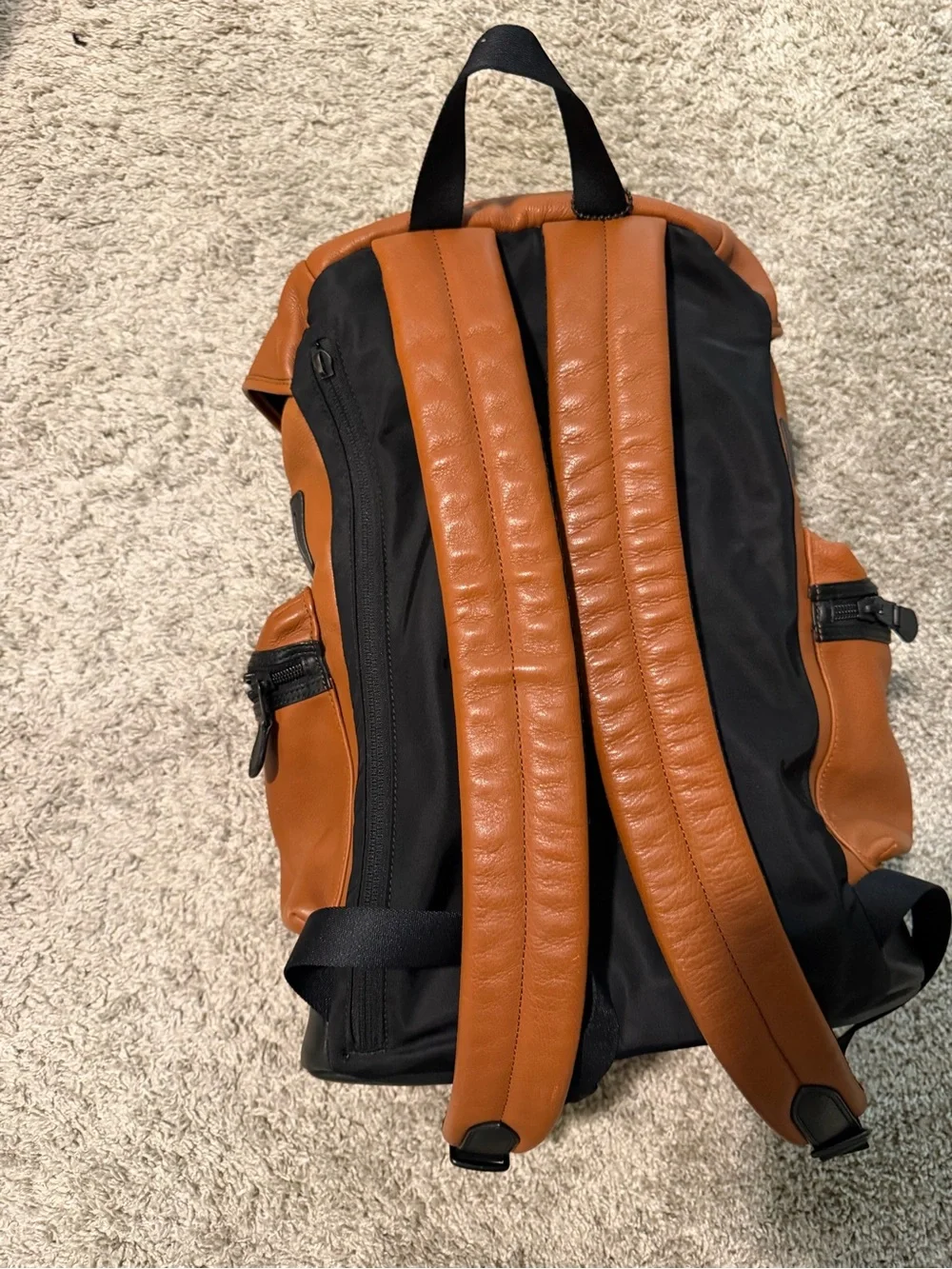 Coach Men's Brown Leather Backpack - Classic Casual Daypack